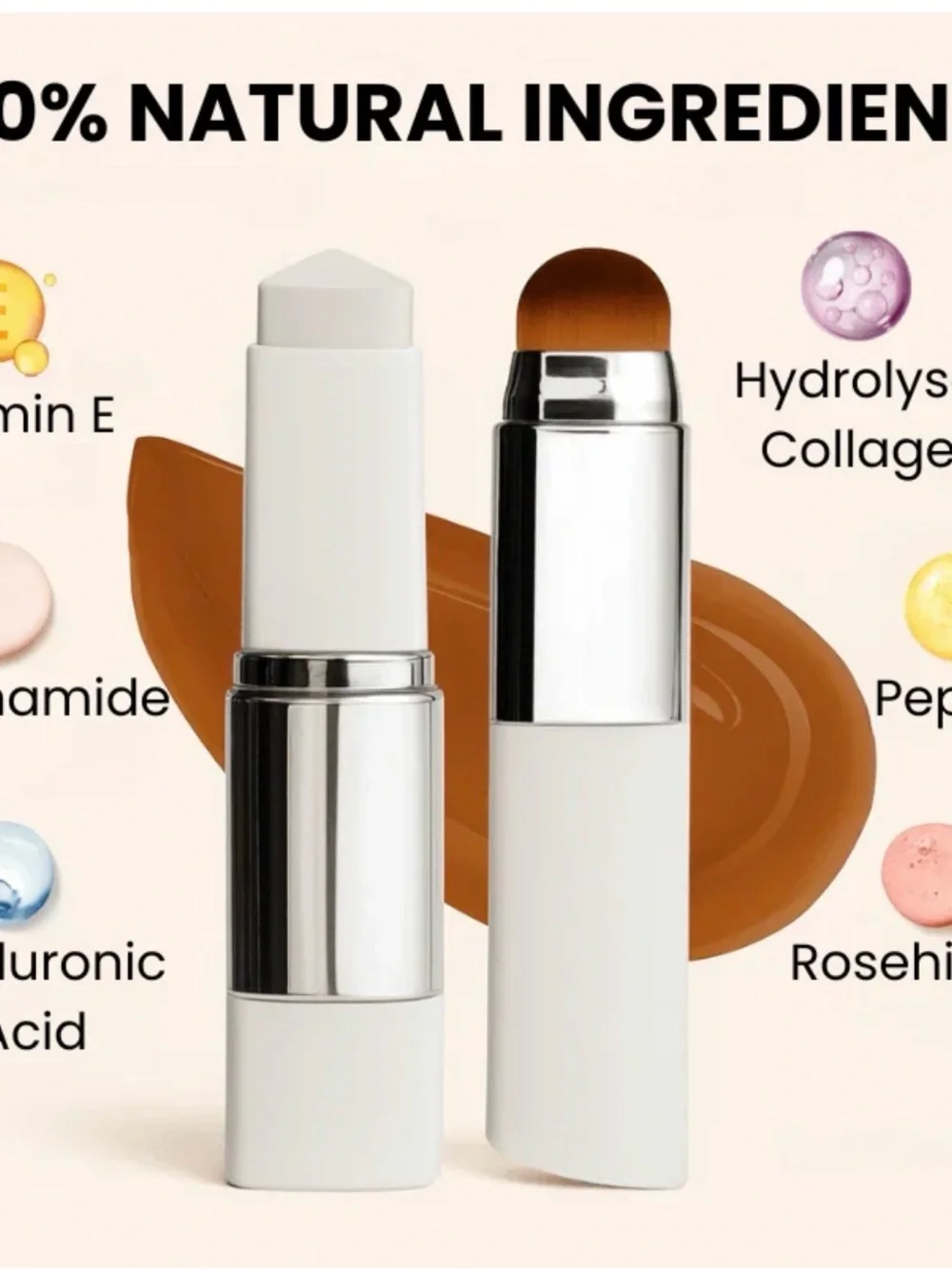 CLARÉA Natural Shade Colour-Changing Foundation Stick - Neutral Beige